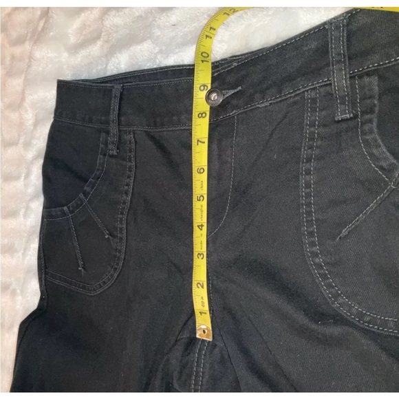 ALLEN B. SCHWARTZ Womens BLACK RUCHED ZIPPER ANKLE DENIM JEANS Size 12 - Picture 10 of 11
